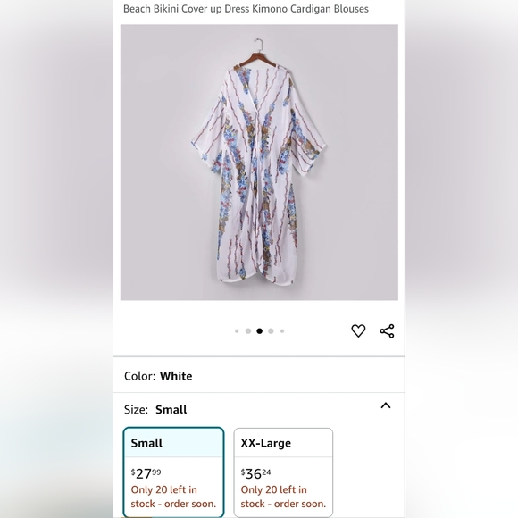 Women's Lightweight Floral Kimono - Picture 5 of 5
